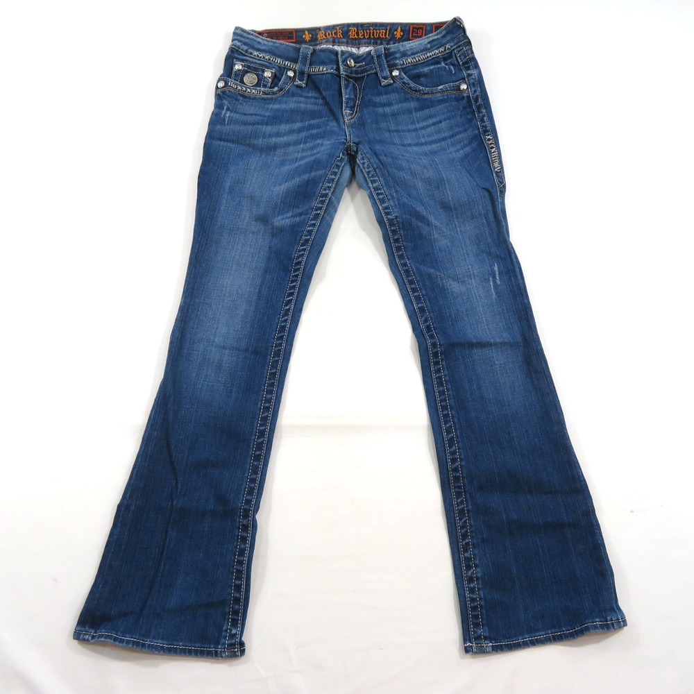 Rock Revival Celine Boot Jean 29 Measured 31x30 Dark Wash